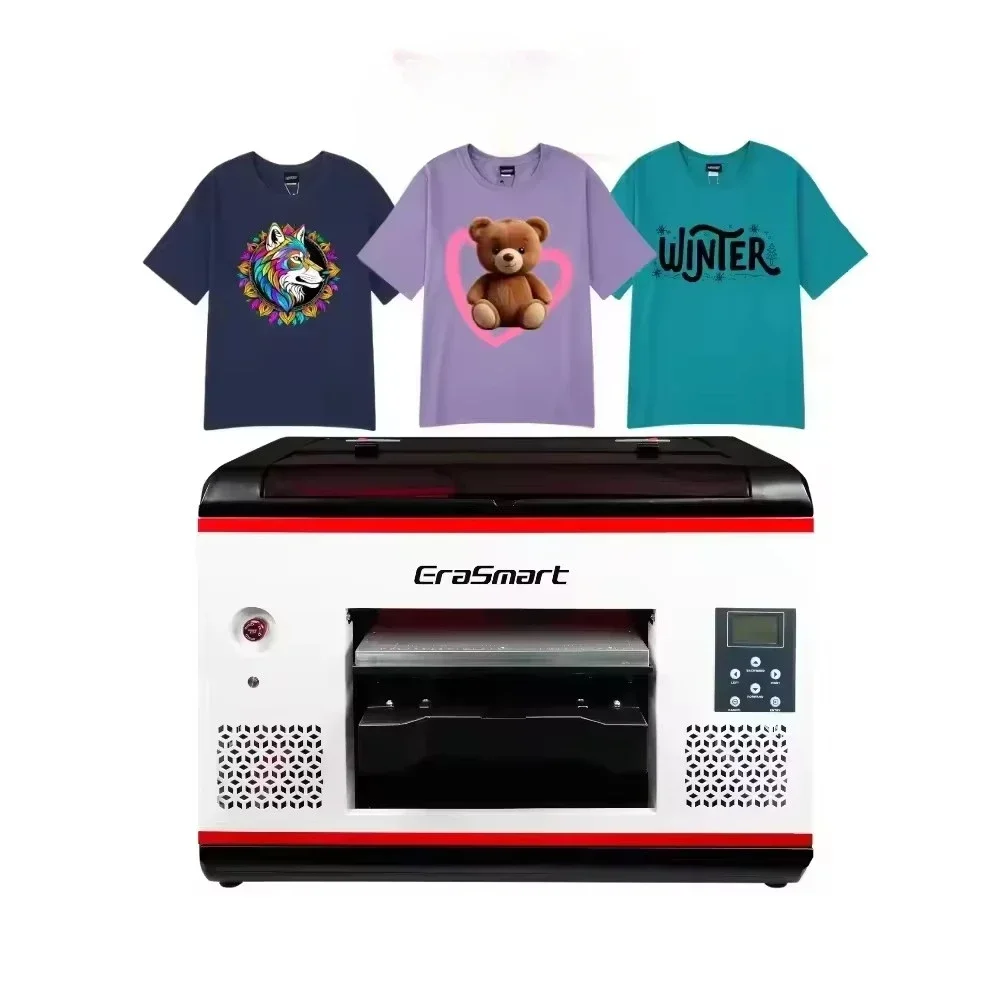 High speed T-shirt printing machine with digital inkjet DTG dual industrial head for sale AC 100-230V