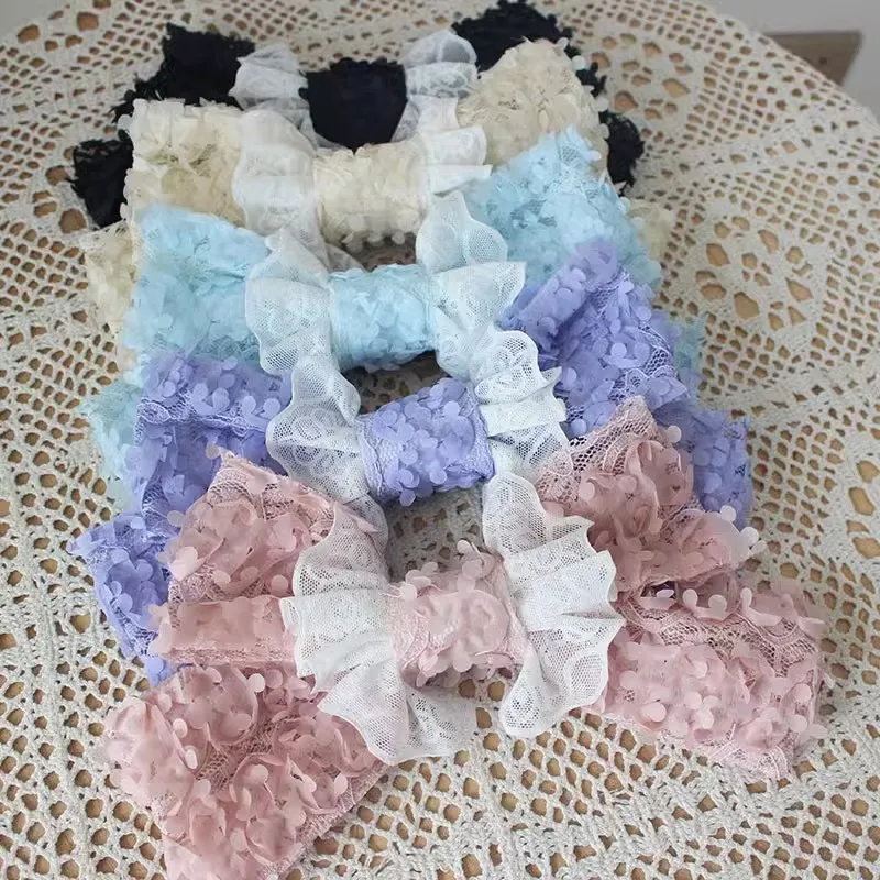 Beautiful Fairy Lolita Candy Bow Hair Accessory Girl Sweet Petal Lace Bow Clip Trimming Hairpin Decoration