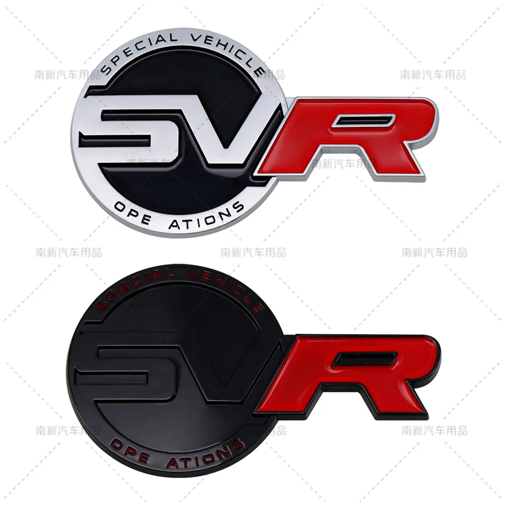 New Metal Red Block SV Special Vehicle Operation Autobiography Car Emblem Badge Logo for Range Rover Chrome Black