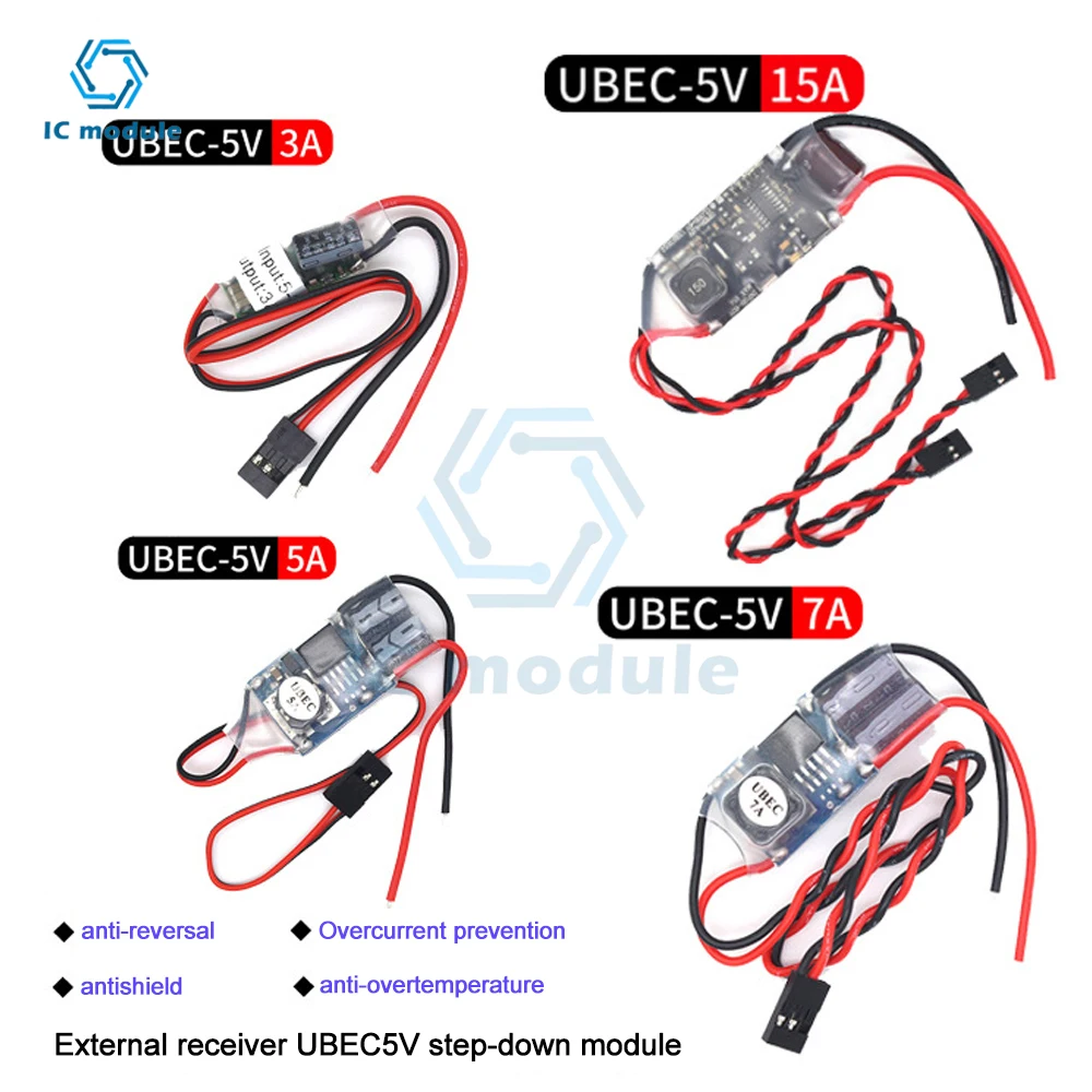 5V 3A 5A 7A 15A regolatore di tensione esterno UBEC supporto Anti-interferenza 2S-12S ricevitore alimentatore per aereo RC