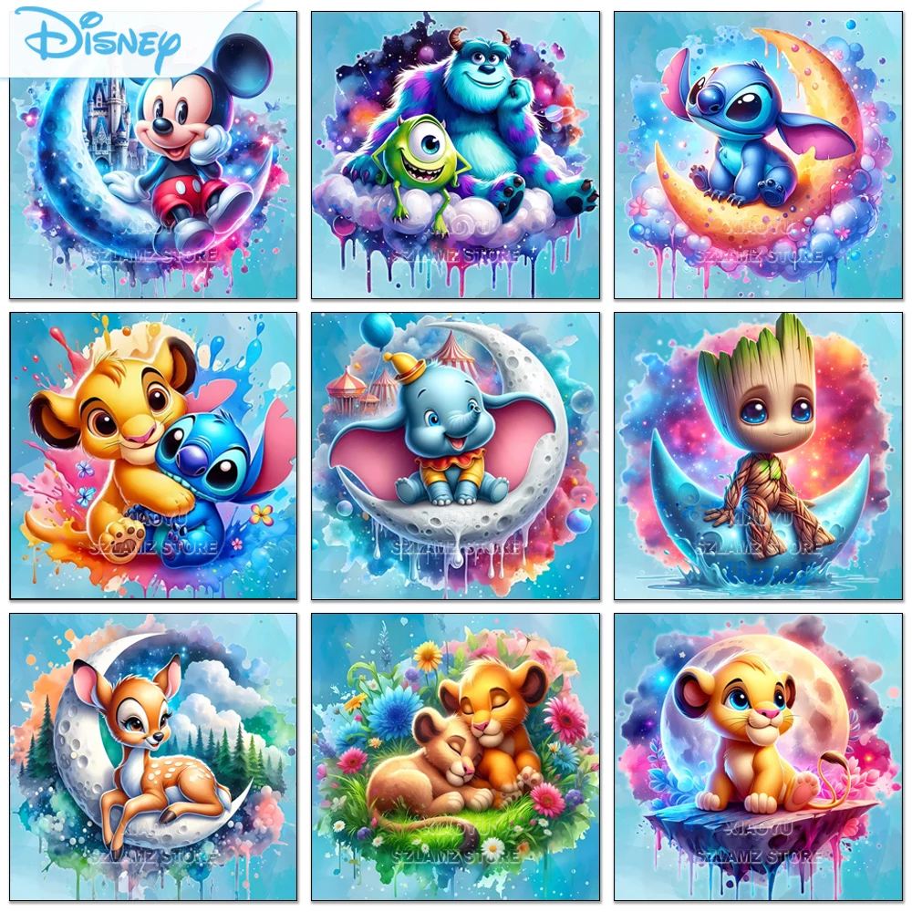 Disney DIY Diamond Painting Stitch Simba The Lion King Mosaic Dumbo Full Square Round Drill Embroidery Set Cartoon Wall Decor