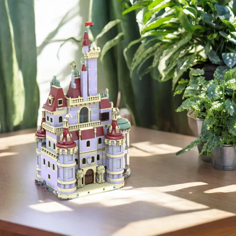 

3858 шт. MOC Ultimate Beauty and The Lion Castle в сборе, модель строительного блока, детские развивающие игрушки, подарки, украшения