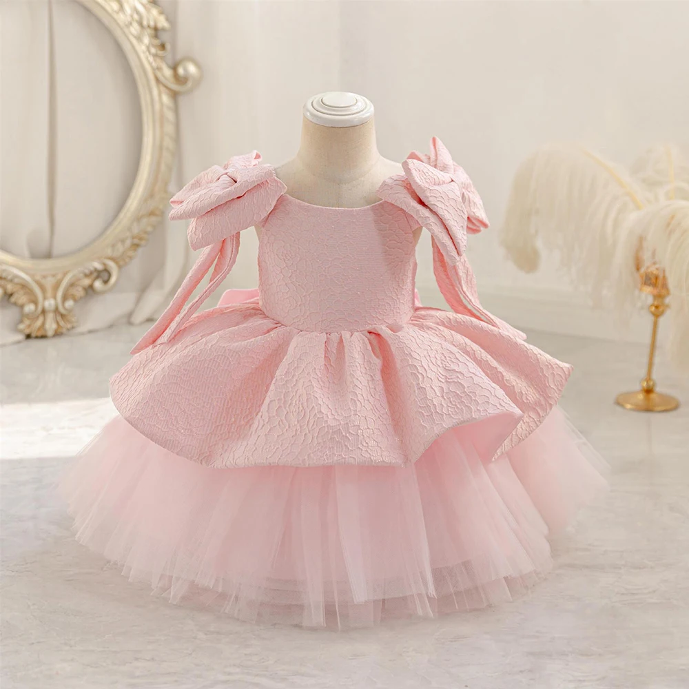 

Ceremony 1st Princess Tutu Dress For Baby Girl Clothes Off Shoulder Party Dresses Elegant Girls Birthday Baptism Clothing
