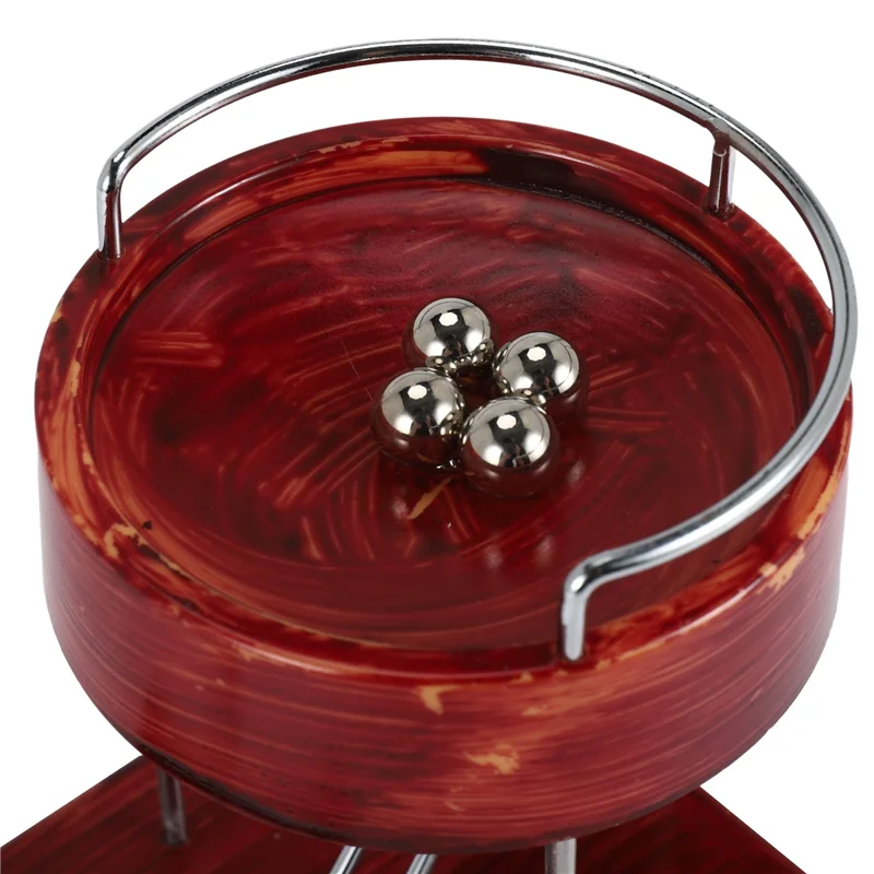 A19Q-ムーブメントマシン運動装飾品アートモーション慣性装飾品金属自動クリエイティブジャンプテーブル木目