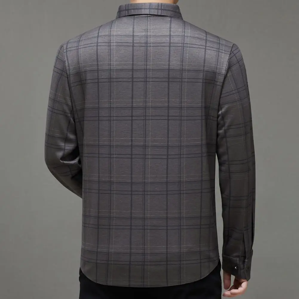 

Men's Casual Dress Shirt with Modern Striped Design Regular Fit Long Sleeve Button-Up, Machine Washable for Spring Fall Office