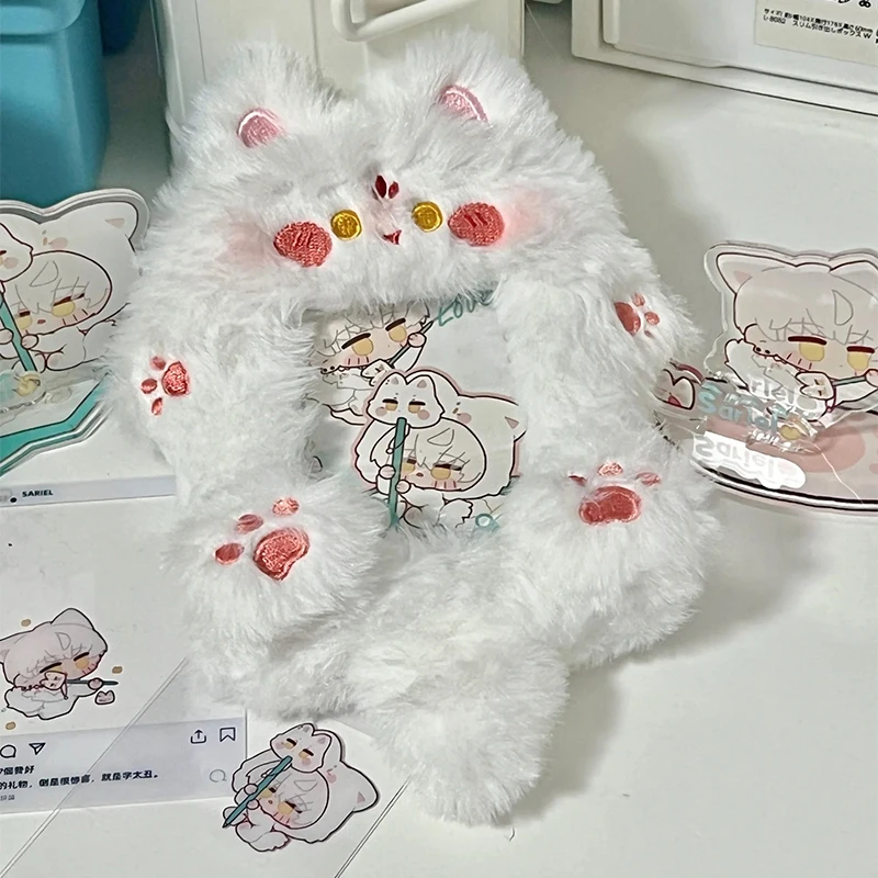 Симпатичный мультяшный плюшевый Лисий держатель для фотокарт для женщин и девочек кавайный студенческий пушистый держатель для фотокарт для удостоверения личности брелок для Idol фотоальбом