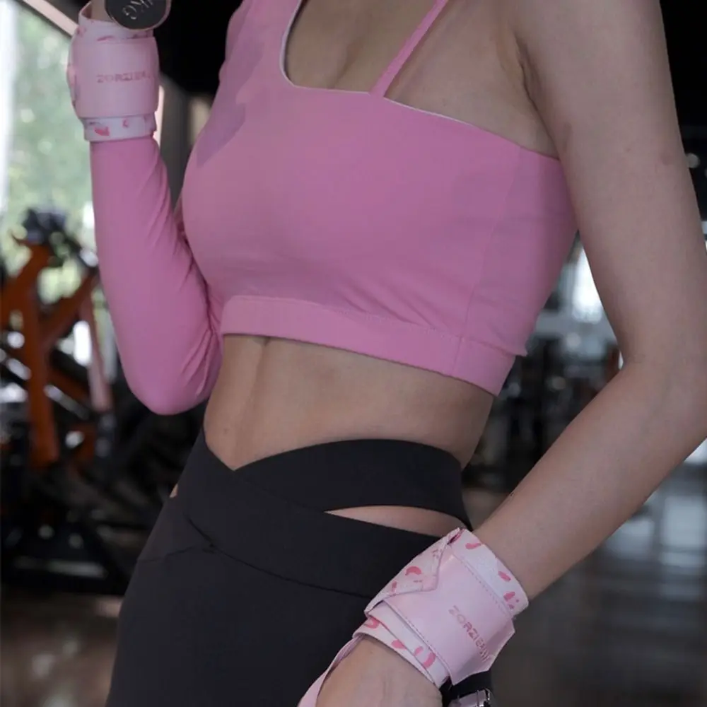 

1 Pair Adjustable Women Sports Wristband Compression Lightweight Woman's Fitness Wristband Soft Pink Fitness Protect Band Gym
