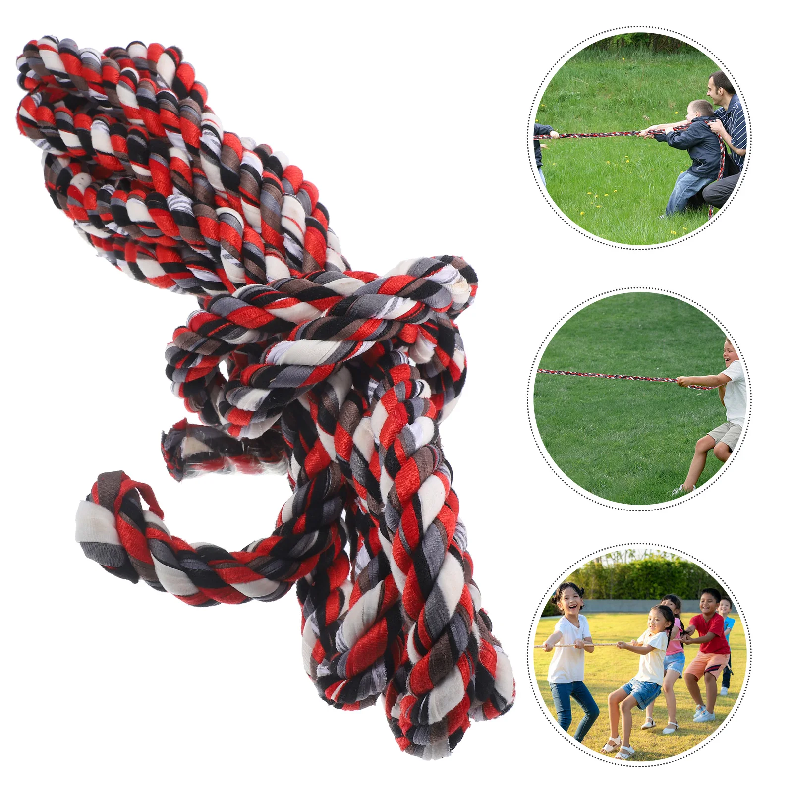 Tug of War Rope 5M Colorful Cloth Kids Game Durable Twisted Cord for Competition Teamwork Fun Tug of war String Hardware