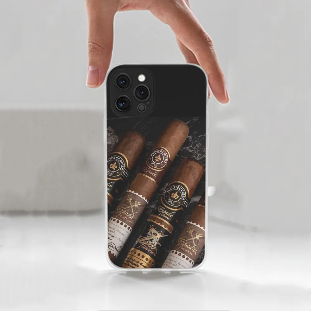 Cigar Cigarette   Phone Case For iPhone 16,15,14,13,12,11 Plus,Pro,Max,XR,XS,X,7,8 Plus,SE,Mini,Transparent,Silicone Case