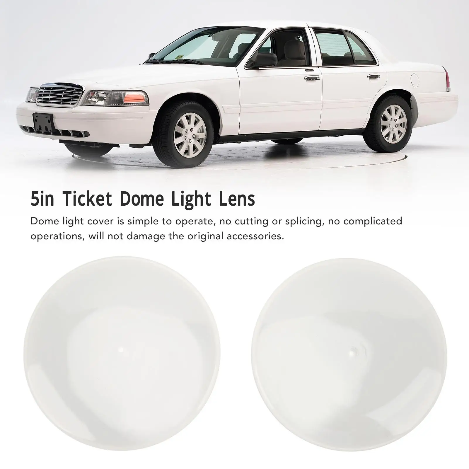 تذكرة قبة ضوء عدسة Wearproof 77-570 مقاومة للحرارة مصباح على شكل قبة عدسة سهلة التركيب 5in لتاج فيكتوريا 1998-2011 #5