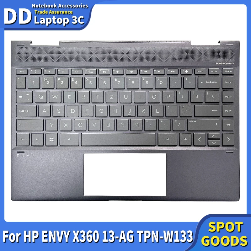 tampa do teclado do portatil com luz de fundo us us novo hp envy x360 13 ag tpn w133 palmrest upper cover top case 609939001 01