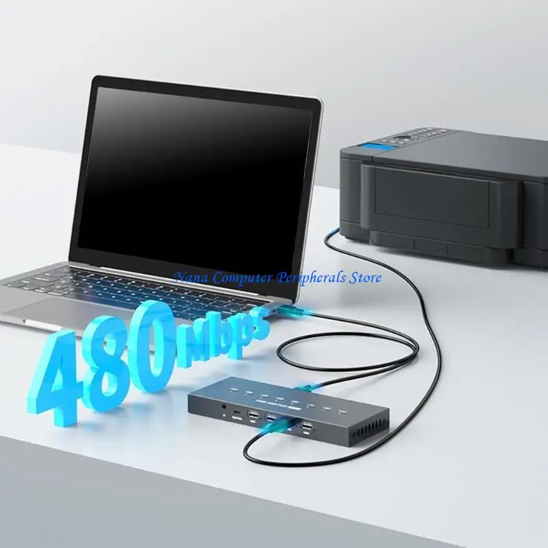 F68C USB Switching Selectors KVM Hubs Adapter 8 Sharing USB2.0 Printer Share Device