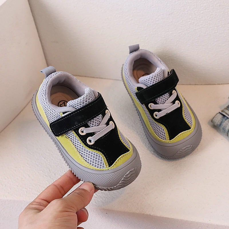 Boys Girls Casual Sneakers Breathable Anti-slip Colour Collision Infant and Toddler Outdoor Walking Shoes