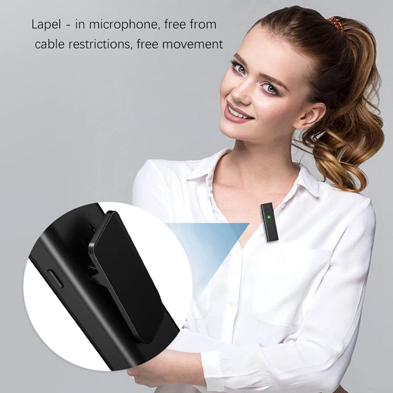Tipo-C Microfone Lavalier sem fio, Telefone Android, YouTube, Facebook, Live Stream, Entrevistas, Vlogger