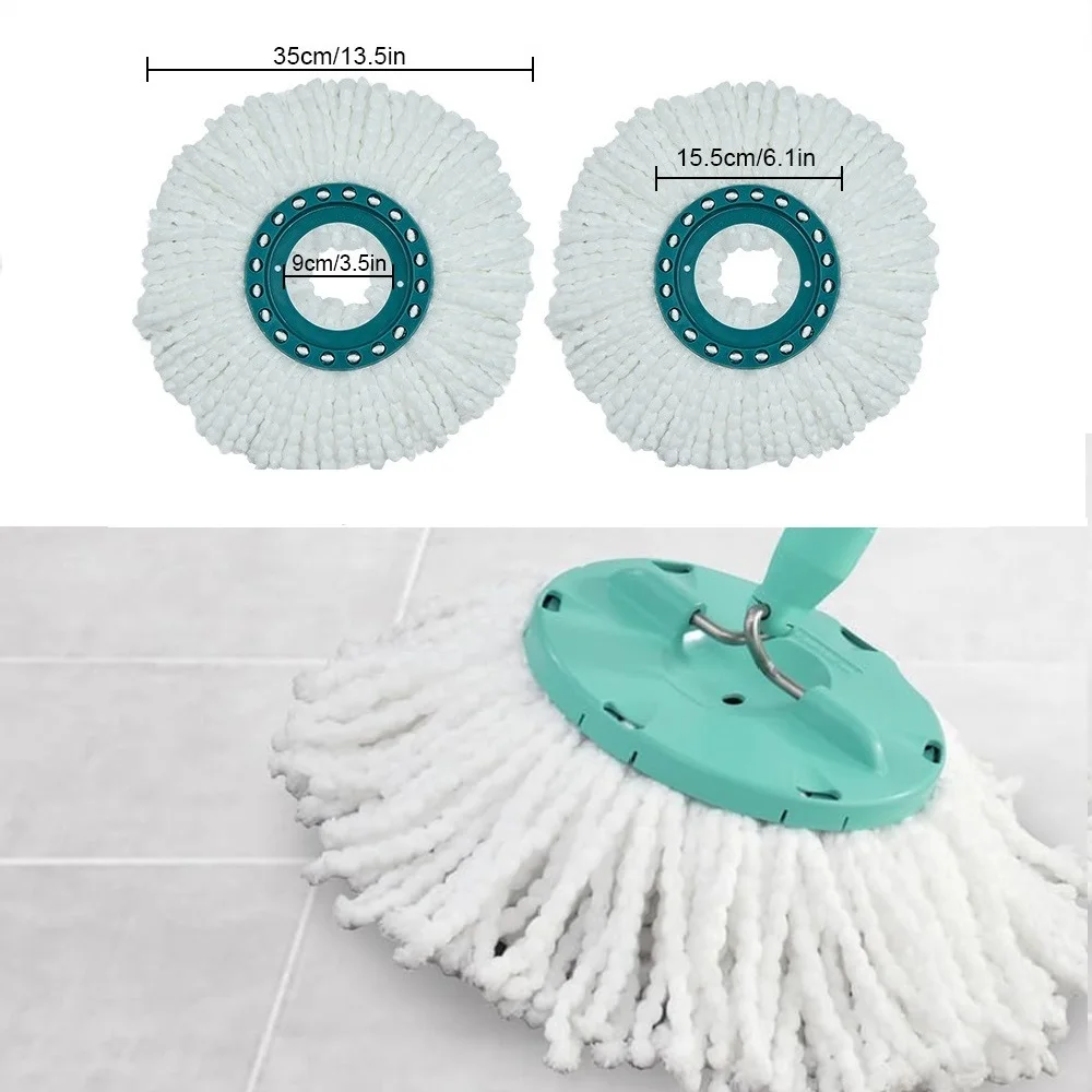 2PCS Microfiber Mop Replacement Heads Absorption Rotating Mop Cloth For Leifheit Clean Disc Mop Floor Cleaner Pad