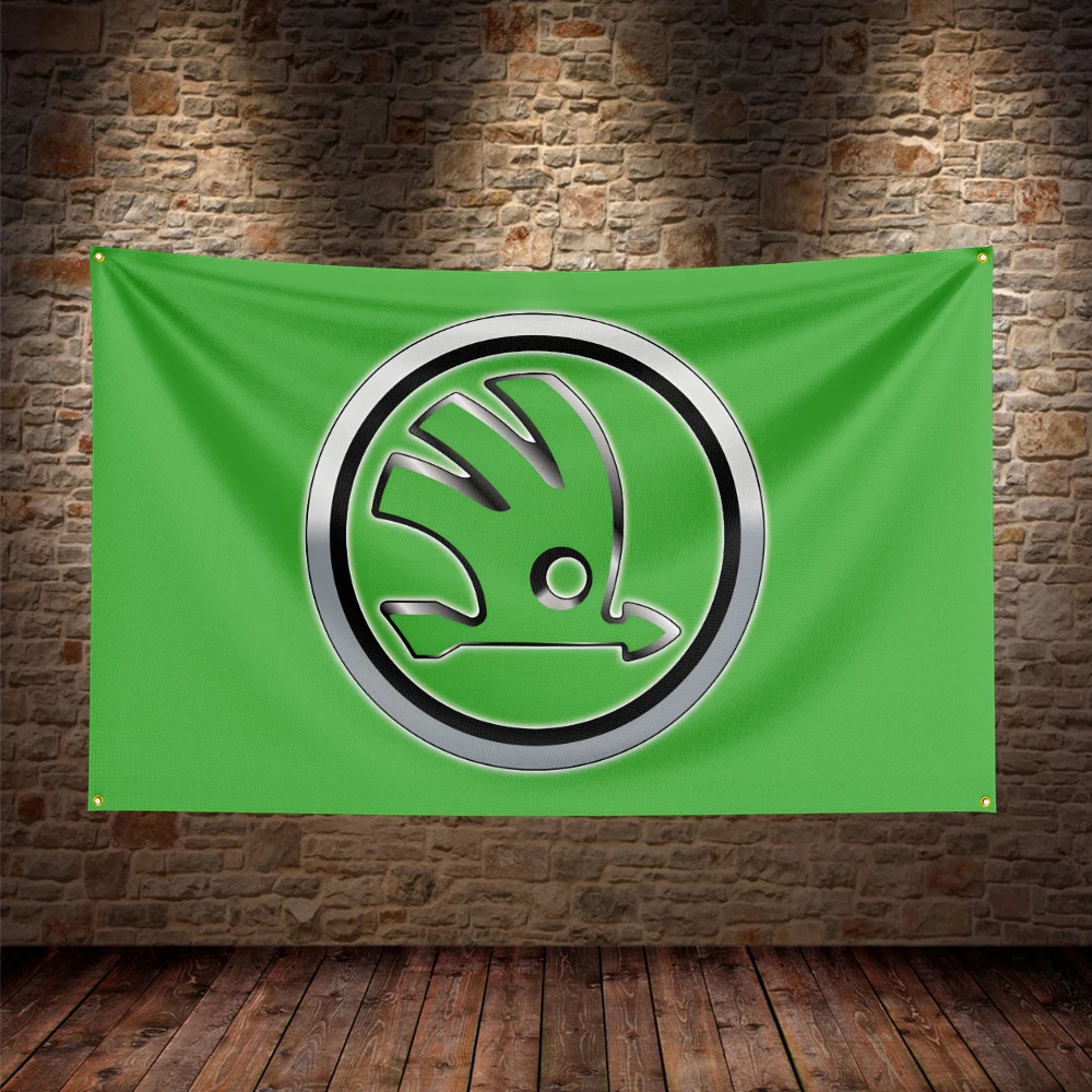 90x150cm Skodas Flagge Polyester gedruckt Auto Banner für Dekor