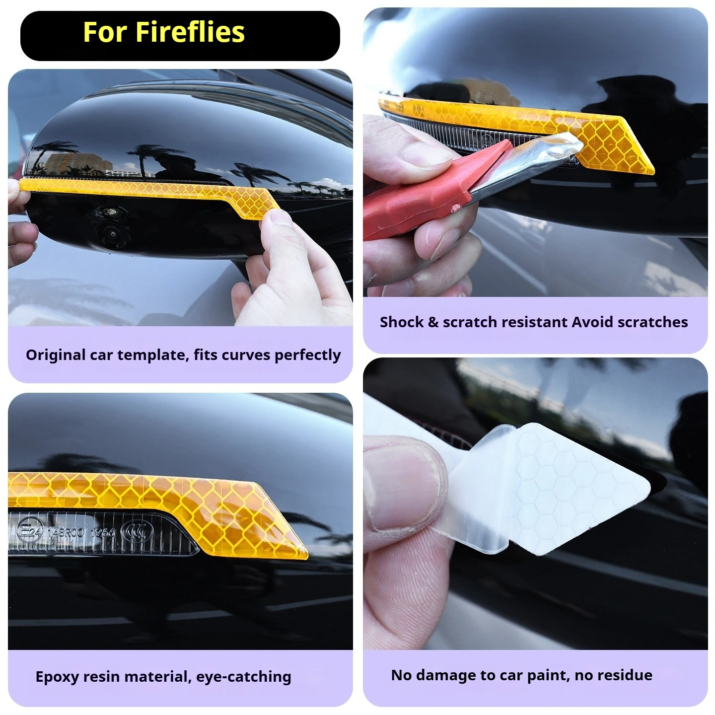For Nio Firefly 2025 2026 Carbon Fiber Rearview Mirror Anti Collision Strip Anti Scratch Exterior Car Accessories
