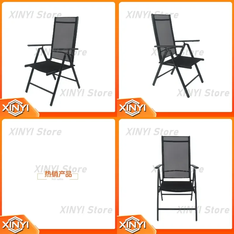 Backrest Adjustable Deluxe Aluminum Frame Folding Chair for Garden Leisure Use