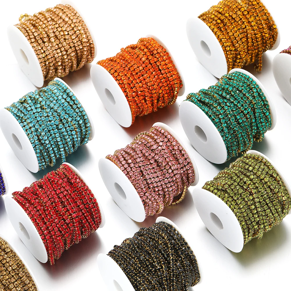 1 Meter Stainless Steel Crystal Tassel Claw Rhinestone Chains for DIY Women Necklace Bracelet Making Jewelry Clothing Supplies view 2