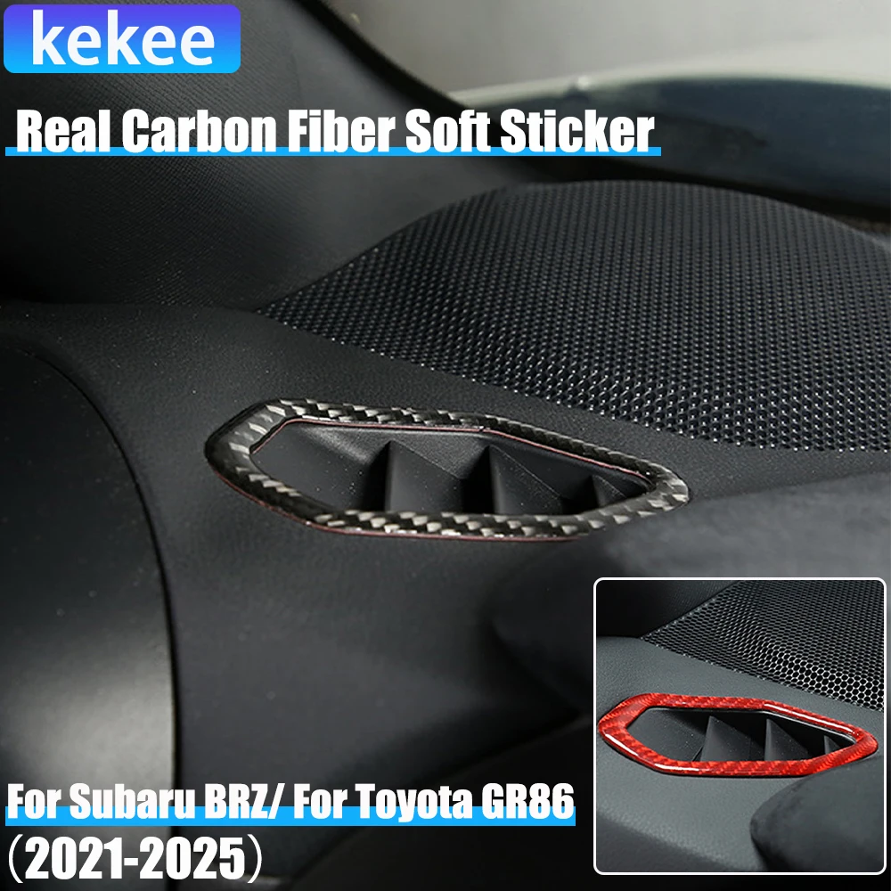 

Real Carbon Fiber Car Accessories Dashboard Air Vent Cover Soft Sticker For Subaru BRZ/ For Toyota GR86 2021 2022 2023 2024 2025