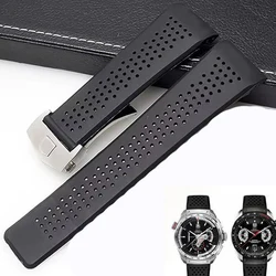 Soft Silicone Watch Bracelet For TAG HEUER GRAND CARRERA AQUARACER Wristband Men Watch Straps Rubber Watch Band 22mm 24mm