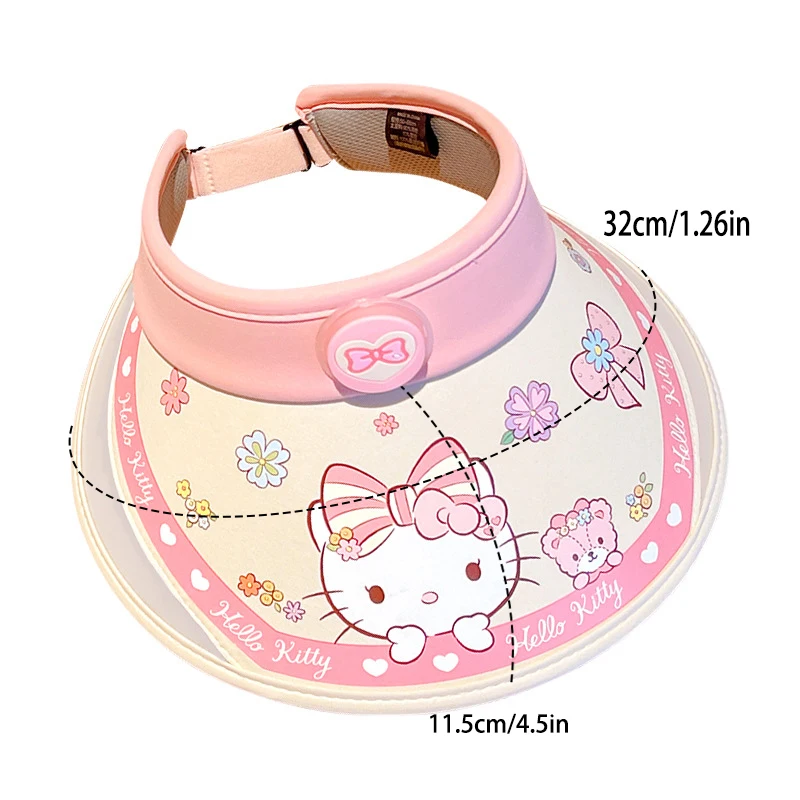 MINISO My Melody Uv Cover Hat Cartoon Cute Shade Hat Kuromi Cute Outdoor Hat Cinnamoroll Summer Sunblock Can Be Lit Boy Girl