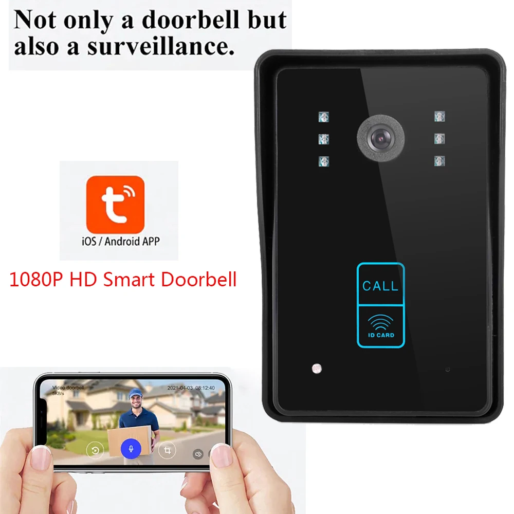 SYSD Wifi intercom with video intercom Tuya Smart Home Wireless Doorbell 1080P Camera with RFID Unlock For Apartment