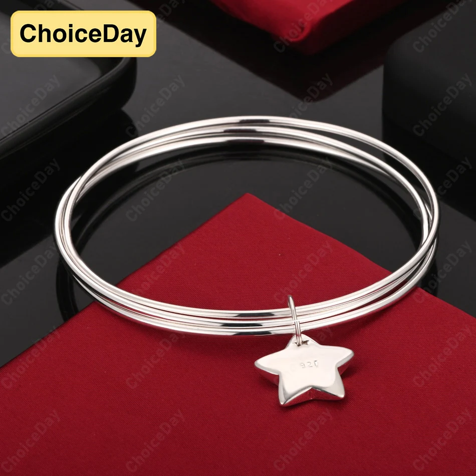 

ChoiceDay 925 Sterling Silver Exquisite Simple Star Bracelet Women's Party Accessories Jewelry Wedding