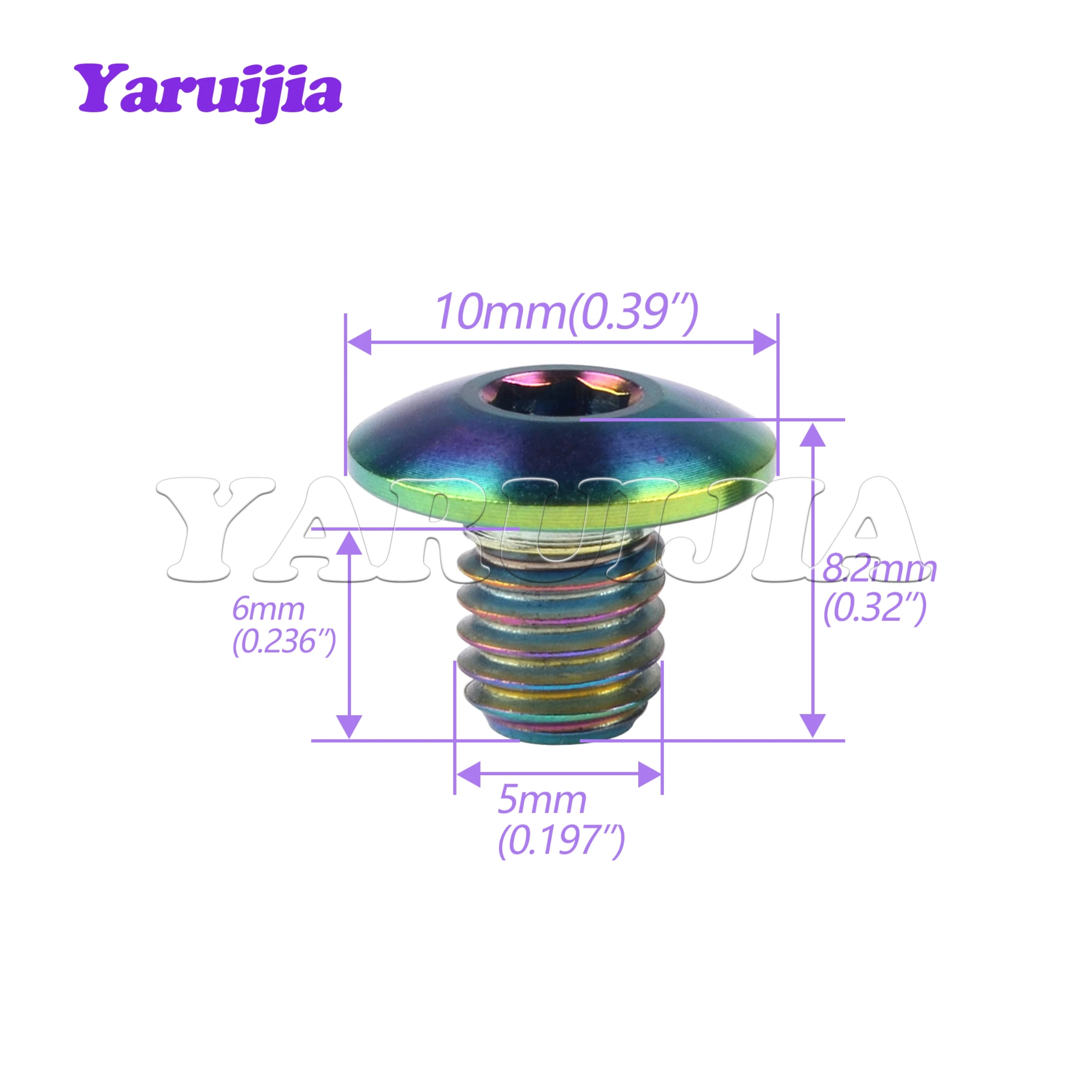 Yaruijia Titanium bolts M5 Oil Cylinder Lid Bolts XT Bicycle Hydraulic Brake for Shimano Titanium Bike Brake Handle Disc Fixed