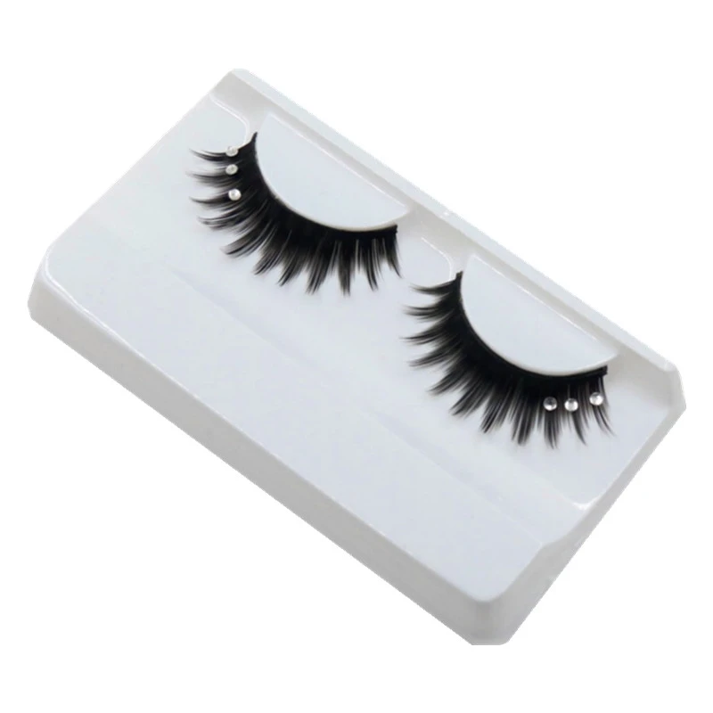 Glitter Rhinestone Cross Fake Eyelashes Extension Natural Long Cosplay Manga Lashes Korean Women Korean Makeup Products