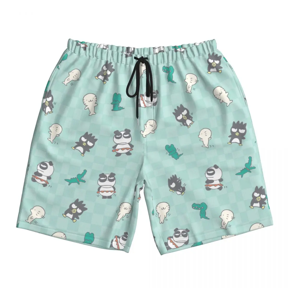 

Holiday Summer Men Cartoon Cute Badtz Maru Penguin Shorts Women Trunks Beach Print Short Pants Sports 3D Pants