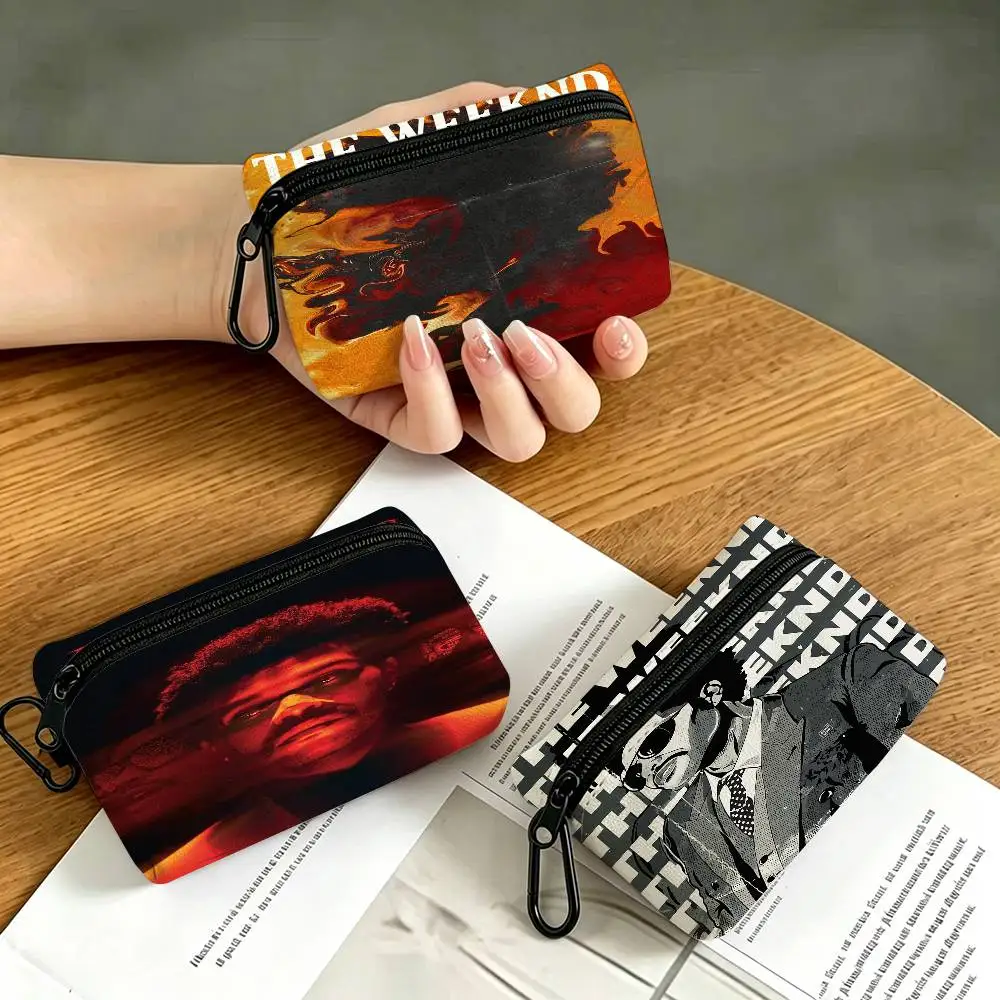Music Album Star The Weeknd Multifunctional Oxford Cloth Small Pouch With Hook Mini Coin Wallet Earbud Storage Bag