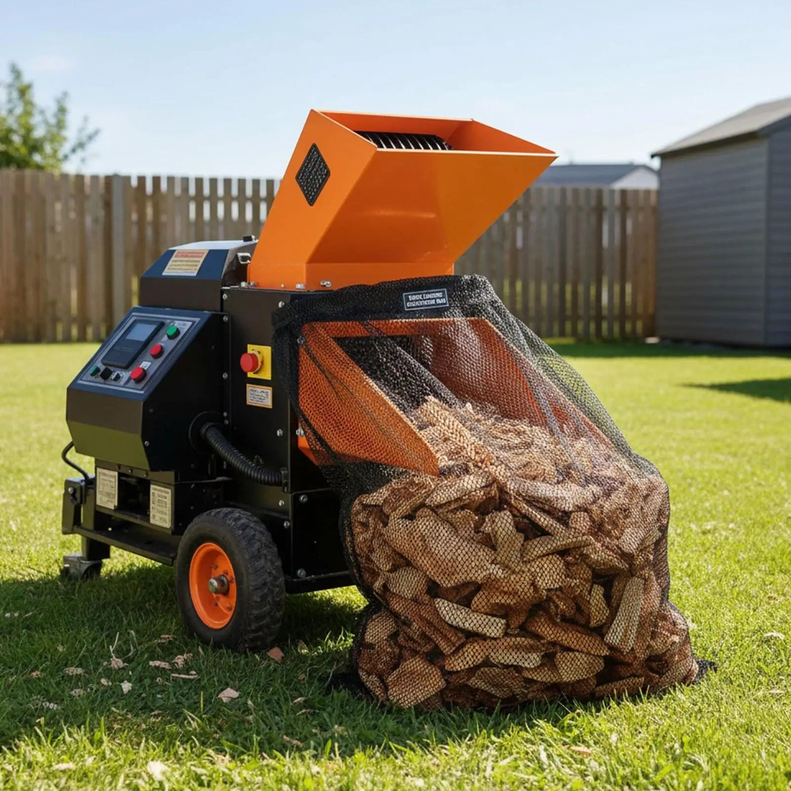 Wood Chipper Collection Bag Mesh Storage Tote 48.43x23.62 Inches Mulcher Shredder Collection Bag For Outdoor Backyard Garden view 4