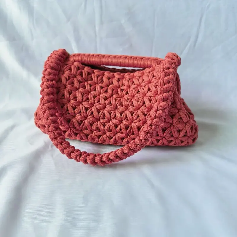 Handgehäkelte Fransen-Umhängetasche für Damen, modische Achseltasche – Detail 12