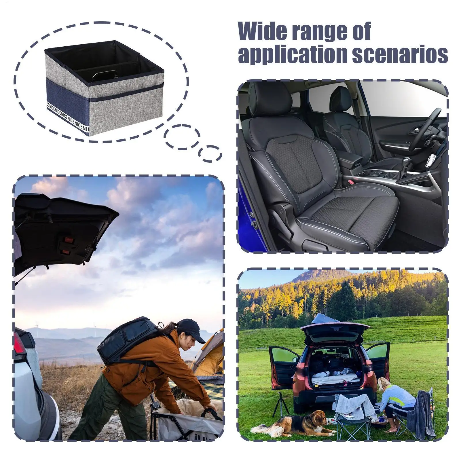 Car Trunk Storage Organizer Folding Organizer Vehicle Storage Box For Car SUV Auto Travel Office Document Grocery Moving