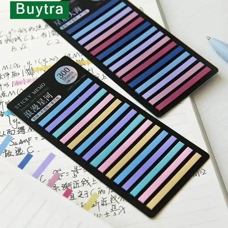 New 300Sheets Rainbow Color Index Memo Pad Sticky Notes Paper Sticker Notepad Bookmark School Supplies Kawaii Stationery Gifts