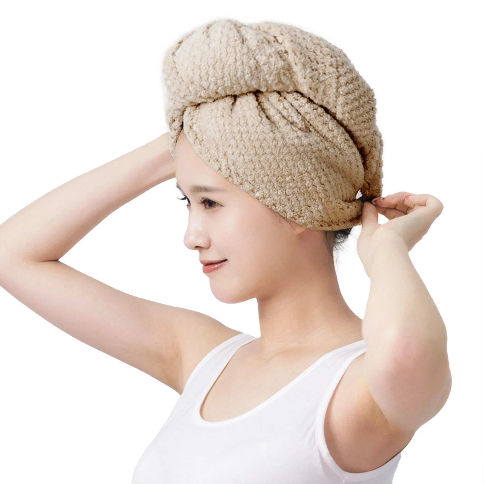 Toalla de micofibra para cabello largo, turbante para secado de cabello, envoltura súper absorbente, gorro de secado rápido, accesorios de baño