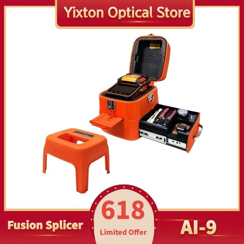 

618 Exclusive Fusion Splicer Al-9 six motors 15seconds fast heating 5seconds fast splicing 3-in-1 holder Fiber optic equipment