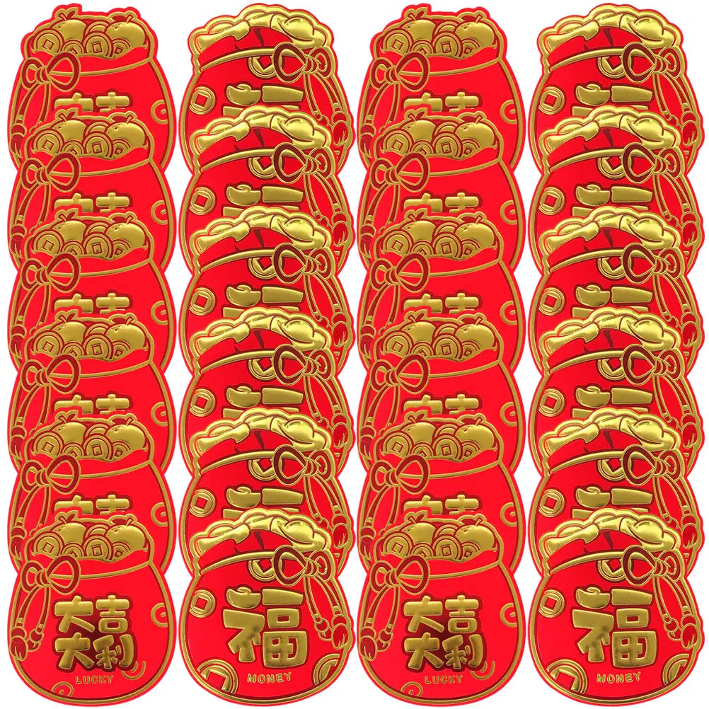 

24Pcs Chinese Traditional Red Envelopes Sturdy Paper Luck Money Bags for Spring Festival New Year Wedding Celebration Red