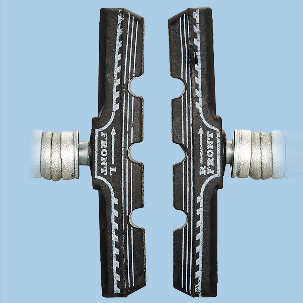 

Bicycle V Brake Pads Black Friction Resistance Low-noise Parts Rubber Temperature Resistance 75g/pair Brand New