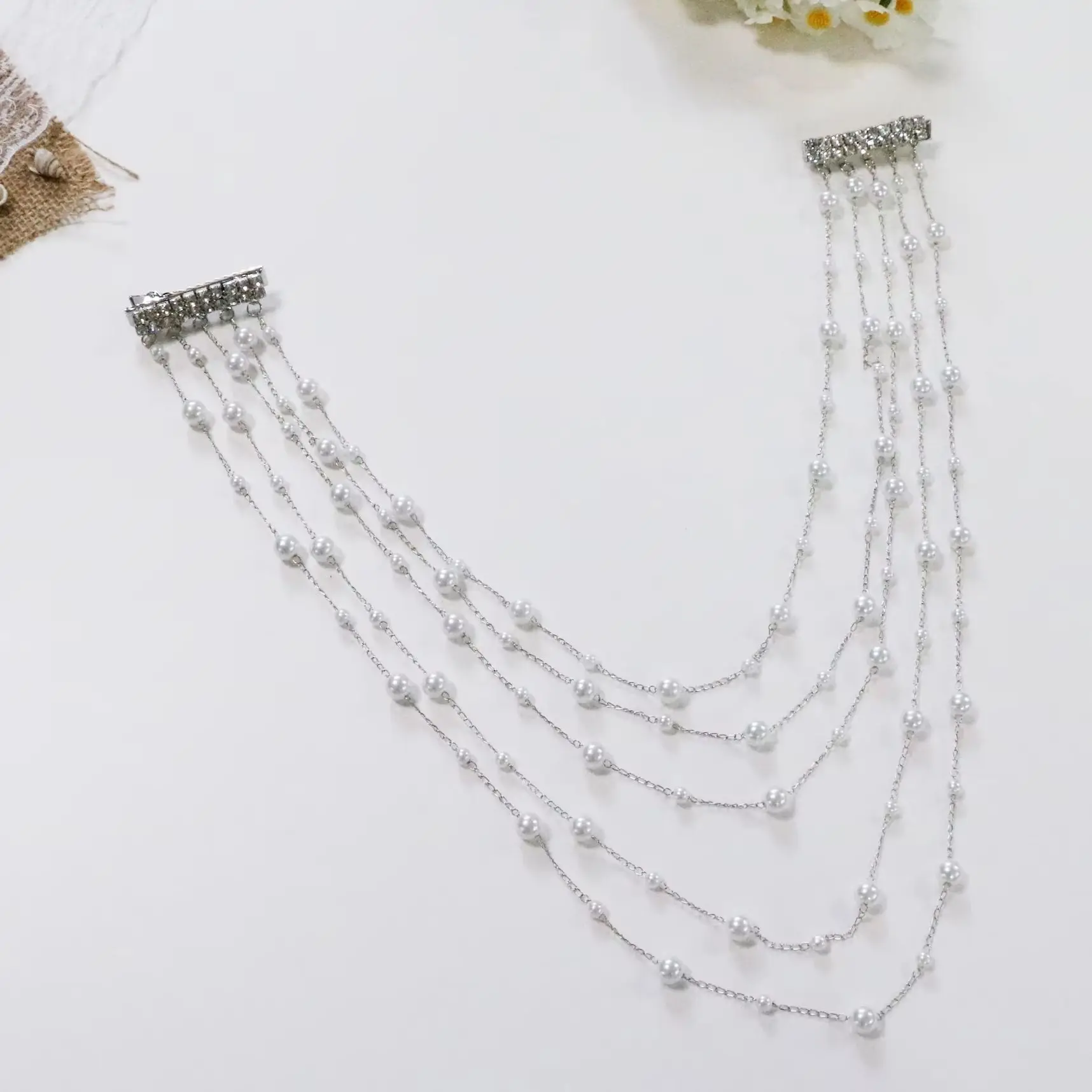 1Pcs Pearl Tassel Beaded Hair Clip - Retro Elegant Versatile Pin Light Luxury Hair Accessories Banquet Evening Dress Gift - view 4