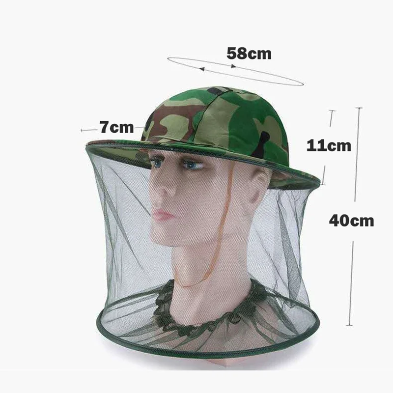 Net Mesh Face Protector Cap Insect Bee Mosquito Resistance Sun Fish Hat
