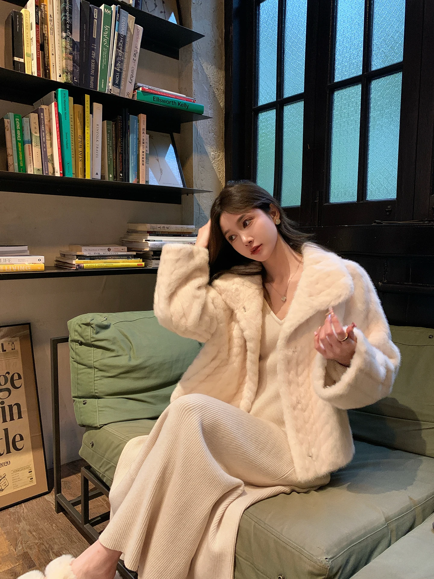 

Chen Daya Sli пушистая шуба женская зимняя свободная теплая шуба с большим воротником защита окружающей среды меховая корейская Sle