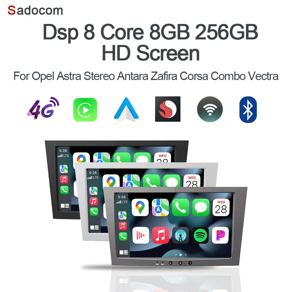 Carplay Android 14.0 carplay 12 ГБ ОЗУ 256 ГБ Автомобильный плеер GPS авторадио навигация для Opel Astra Antara Zafira мультимедиа