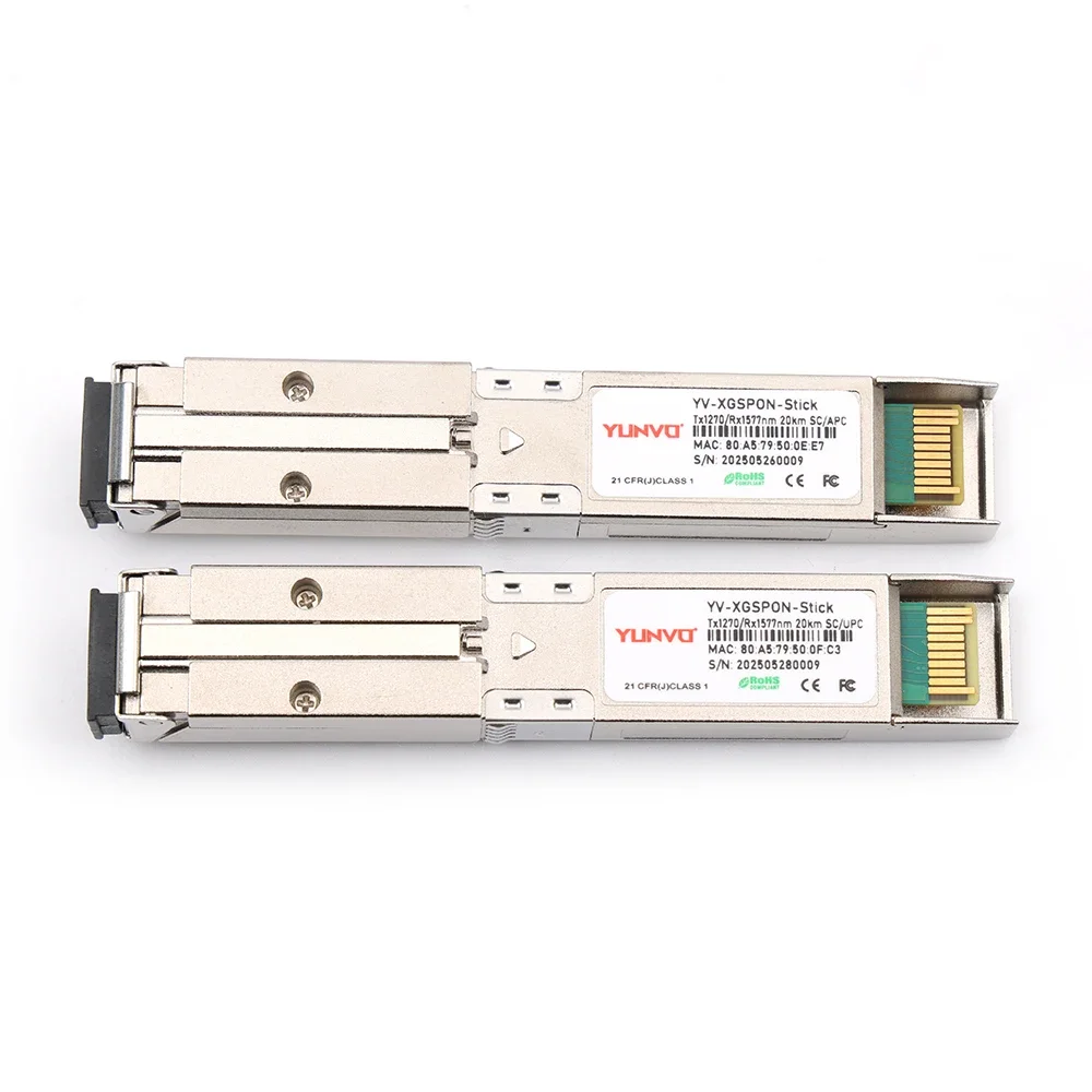 Yunvo 10G SFP + 1270 / 1577nm 20 كجم SC / APC وعاء إدارة الويب 10G / 10G XGSPON ONT Stick SSH XGSPON / XGPON ONU Stick #5