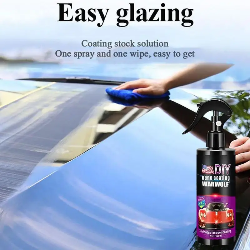 120ml Car Nano Ceramic Coating Spray 3 In 1 Auto Scratch Repair Wax Super Hydrophobic Car Paint Polishing Spray For Car Cleaning