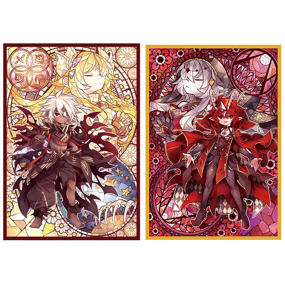 62X89mm 60PCS  Anime Holographic YGO Card Sleeves Illustration Anime Protector Card Cover for Board Games Trading Cards