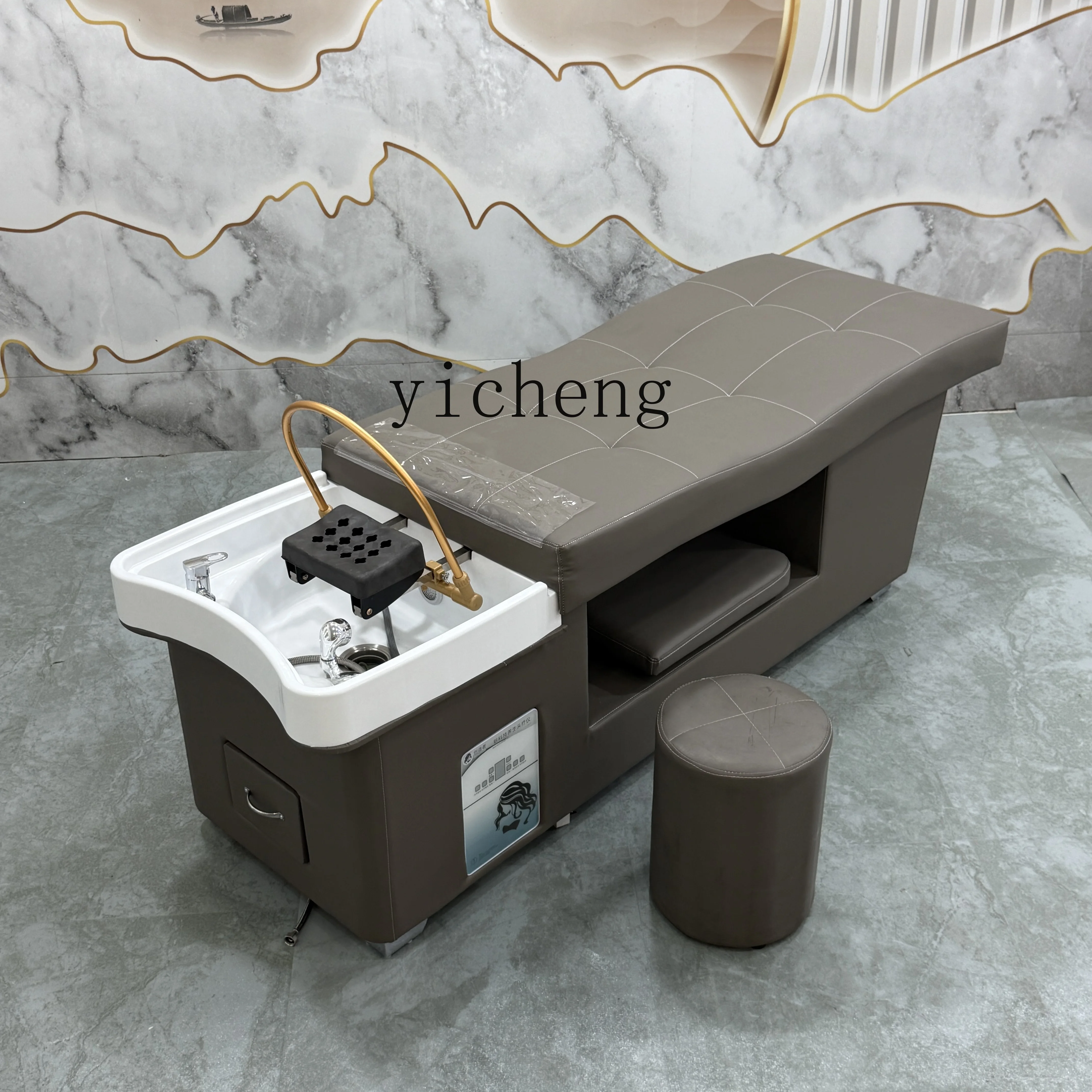 XL curved shampoo bed barber shop special hair salon massage beauty salon water circulation head treatment bed