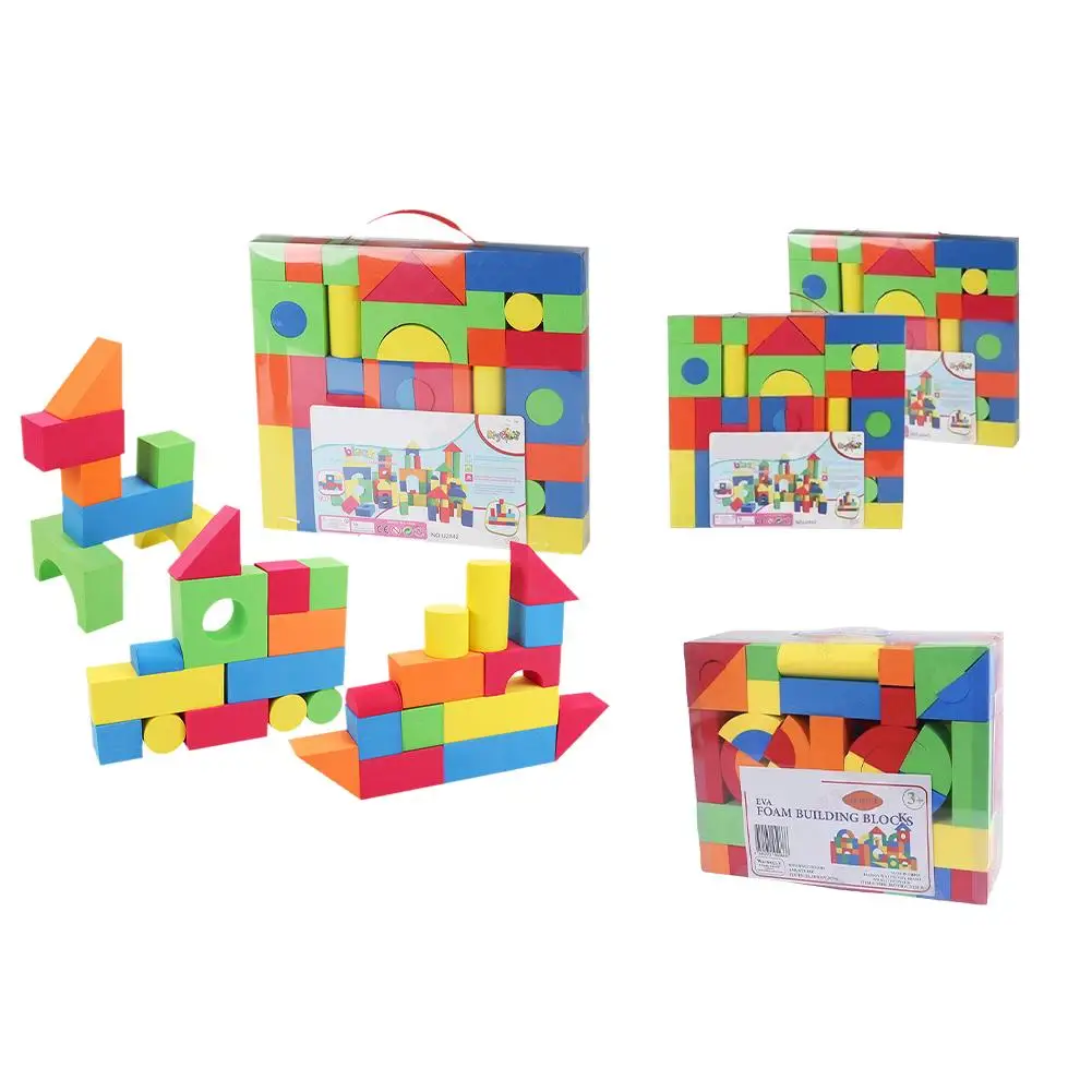 مكعبات بناء إيفا الناعمة ألعاب جذعية تعليمية كبيرة للأطفال في مرحلة ما قبل المدرسة كتل كبيرة ملونة قابلة للتكديس ألعاب خشبية للأطفال #4