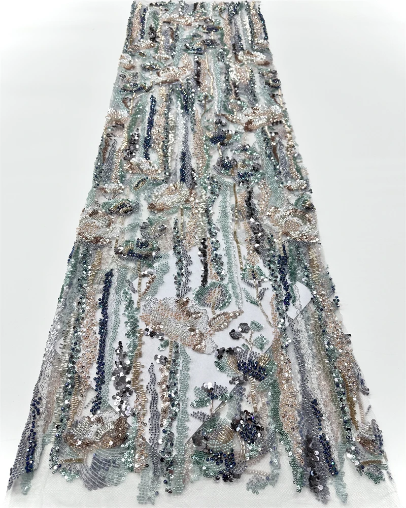 Afrikanische Pailletten Spitze Stoff Hohe Qualität Spitze Nigerian Französisch Tüll Perlen Spitze Stoffe Für Nähen Hochzeit Party Kleider